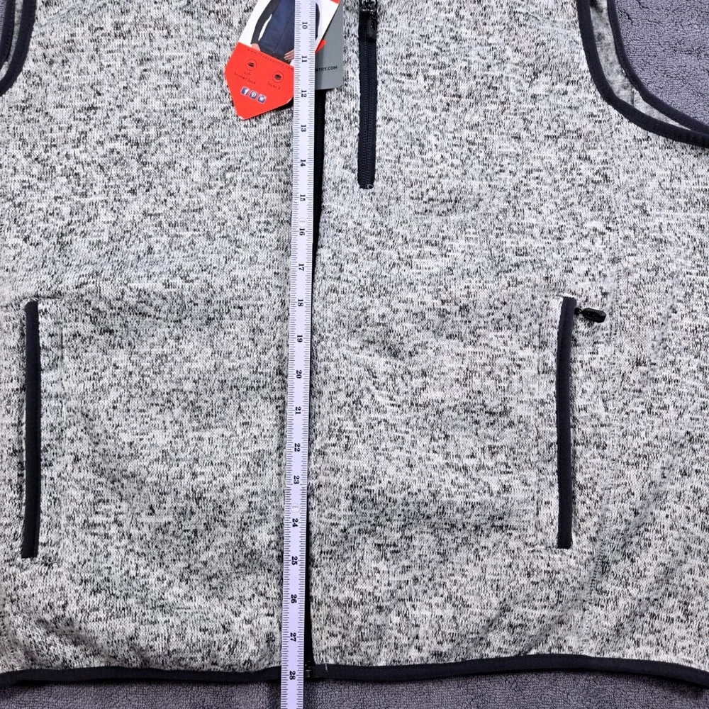 Free Country Sweater Fleece Vest Mens XL Pumice Grey NWT New With Imperfection